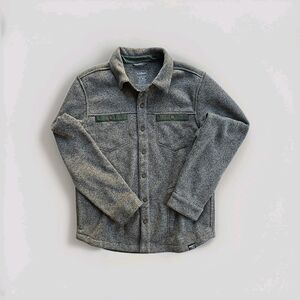 LL Bean Sweater Fleece Snap Front Men's Size M Mossy Green